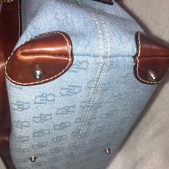 Dooney & Bourke Y2K Denim/Chestnut leather satchel in like new condition - Picture 6 of 16